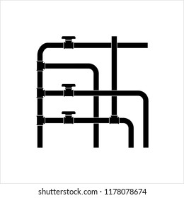 Pipe-Icon, Klempnerarbeiten, Gas, Luft, Wasser, Öl, Flüssig-Pipeline Vektorgrafik Illustration