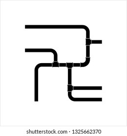 Ícone De Tubulação, Trabalho De Encanamento, Gás,, Ar, Água, Óleo, Tubulação Líquida Vetor Arte Ilustração