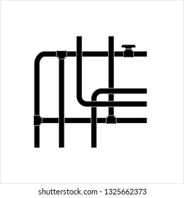 Pipe Icon, Plumbing Work, Gas,, Air, Water, Oil, Liquid Pipeline Vector Art Illustration