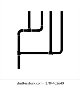Icono de tubería, trabajo de fontanería, gas, aire, agua, aceite, tubería líquida Ilustración de arte de vectores de tuberías