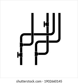 Pipe Icon, Plumbing Work, Gas,, Air, Water, Oil, Liquid Pipeline Vector Art Illustration