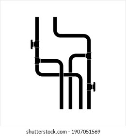 Icono de tubería, trabajo de fontanería, gas, aire, agua, aceite, tubería líquida Ilustración de arte de vectores de tuberías