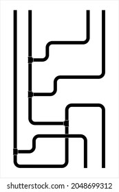 Pipe Icon, Plumbing Work, Gas,, Air, Water, Oil, Liquid Pipeline Vector Art Illustration