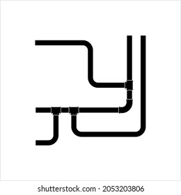Pipe-Icon, Klempnerarbeiten, Gas, Luft, Wasser, Öl, Flüssig-Pipeline Vektorgrafik Illustration