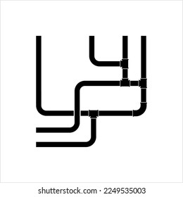 Icono de tubería, trabajo de fontanería, gas, aire, agua, aceite, tubería líquida Ilustración de arte de vectores de tuberías