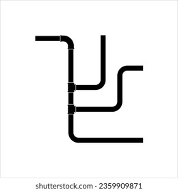 Icono de tubería, trabajo de fontanería, gas, aire, agua, aceite, tubería líquida Ilustración de arte de vectores de tuberías