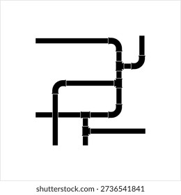 Pipe Icon, Plumbing Work, Gas,, Air, Water, Oil, Liquid Pipeline Vector Art Illustration