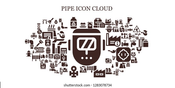  pipe icon set. 93 filled pipe icons. Simple modern icons about  - Welder, Top hat, Plunger, Gas, Fuel, Factory, Hose, Nuclear plant, Copper, Hydrant, Leak, Water, Oil, Rigging