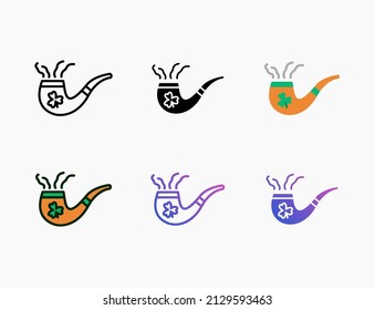 Pipe icon set with line, outline, flat, filled, glyph, color, gradient. Editable stroke and pixel perfect. Can be used for digital product, presentation, print design and more.