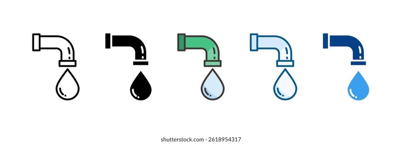 Pipe Icon Set Multiple Style Collection