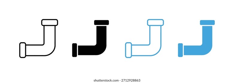 Conjunto de ícones da tubulação. símbolo de encanamento. ícone da junta do cotovelo. símbolo da tubulação de água. ilustração vetorial 