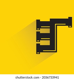 pipe icon with shadow on yellow background