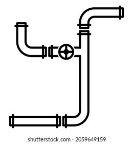 Icono de tubería en diseño de estilo de contorno de moda. Ilustración vectorial aislada en fondo blanco.