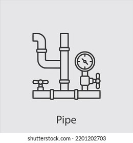 pipe icon vector icon.Editable stroke.linear style sign for use web design and mobile apps,logo.Symbol illustration.Pixel vector graphics - Vector
