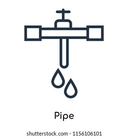 Pipe icon vector isolated on white background, Pipe transparent sign , thin symbols or lined elements in outline style