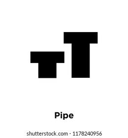 Pipe icon vector isolated on white background, logo concept of Pipe sign on transparent background, filled black symbol