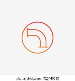 Pipe icon.gradient illustration isolated vector sign symbol