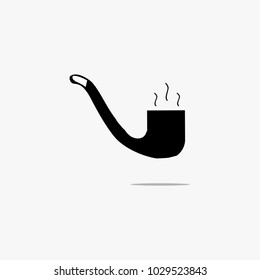 Pipe Icons. Flat simple black pictogram on white background. Illustration of a shadowed character,vector