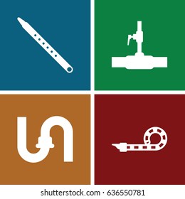 Pipe icons set. set of 4 pipe filled icons such as