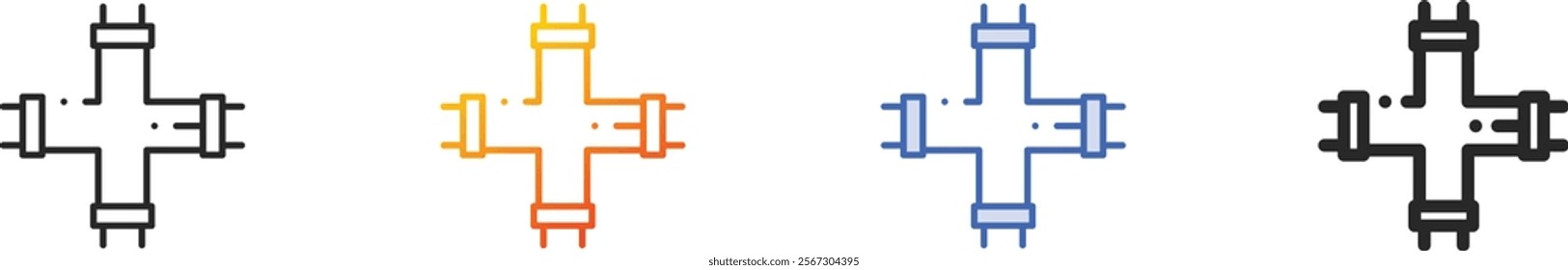 pipe icon.Thin Linear, Gradient, Blue Stroke and bold Style Design Isolated On White Background