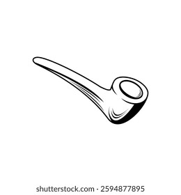 pipe illustration with engraving technique