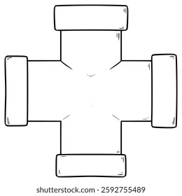 pipe illustration hand drawn outline vector