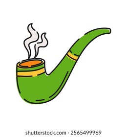 Pipe Illustration, A smoking pipe Illustration, associated with Irish folklore and leprechauns.