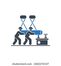 Pipe Installation Icon On White Background