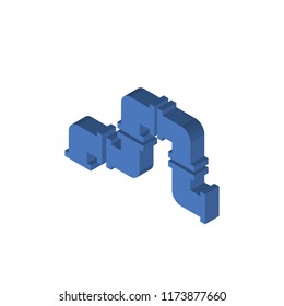 Pipe isometric left top view 3D icon