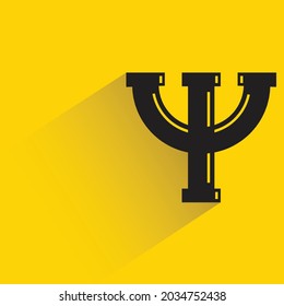 pipe joint and pipeline with shadown on yellow background