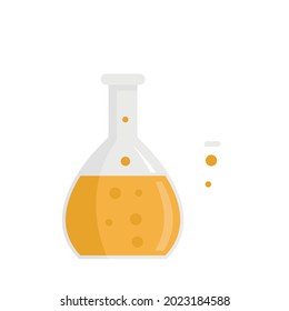 Pipe lab flask icon. Flat illustration of pipe lab flask vector icon isolated on white background