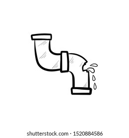 pipe leak doodle vector icon doodle hand drawing