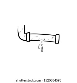 Pipe Leak Doodle Vector Icon Doodle Stock Vector (Royalty Free