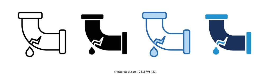 Pipe Leak Icon Collection With Multiple Styles