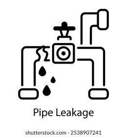 Symbol für Rohrleckage im Linienstil 