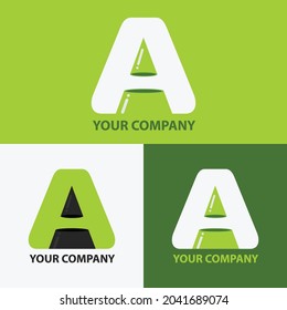 Pipe letter A logo Green