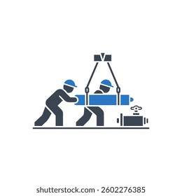 Pipe Lifting Icon On White Background