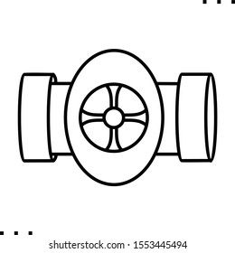 pipe line art icon.  Black  aesthetic contour  