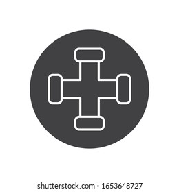 pipe line block style icon design, Oil industry Gas energy fuel technology power industrial production and petroleum theme Vector illustration