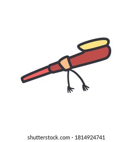 Línea de tubería y diseño de iconos de relleno, nicotina de estilo antiguo retro de humo de tabaco y tema clásico Ilustración vectorial