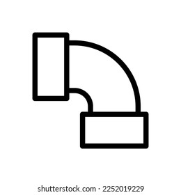 Pipe line icon isolated on white background. Black flat thin icon on modern outline style. Linear symbol and editable stroke. Simple and pixel perfect stroke vector illustration.