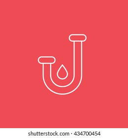 Pipe Line Icon On Red Background