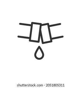 Pipe line icon, sign or symbol. Premium pictogram in trendy outline style. Pipe pixel perfect vector icon isolated on a white background. 
