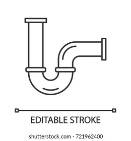 Pipe linear icon. Thin line illustration. Water pipe. Contour symbol. Vector isolated outline drawing. Editable stroke