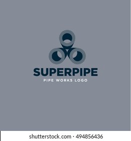 Pipe logo. Corporate vector logo design template Isolated on green background. 