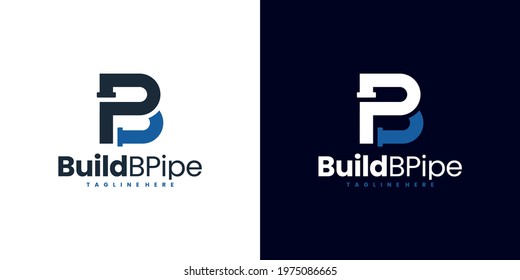 pipe logo letter p and b