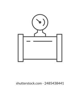 Pipe with manometer line icon