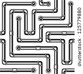 Pipe maze. Monochrome. Seamless vector texture.