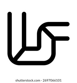 Pipe modern minimal icons set representing plumbing, fluid transport, and industrial tubing systems