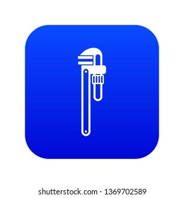 Pipe or monkey wrench icon digital blue for any design isolated on white vector illustration